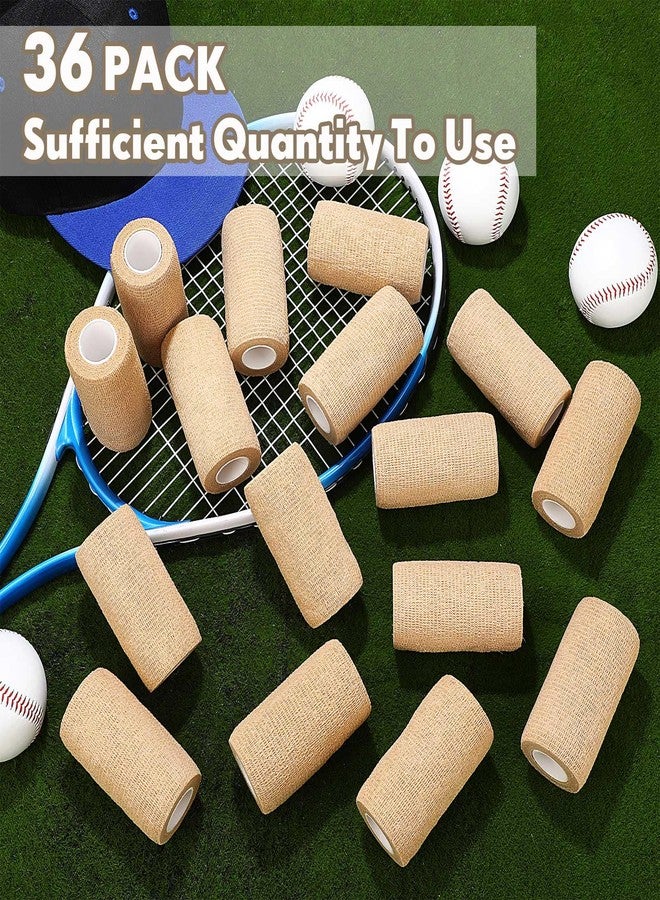 Treela 36 Pcs Self Adherent Bandage 4" X 5 Yard Wrap Breathable Cohesive Bandage Elastic Adhesive Tape for Stretch Athletic Sports Wrist Ankle(Nude) - Image 5