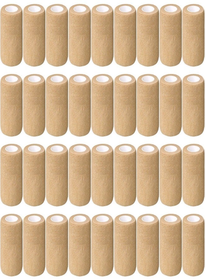 Treela 36 Pcs Self Adherent Bandage 4" X 5 Yard Wrap Breathable Cohesive Bandage Elastic Adhesive Tape for Stretch Athletic Sports Wrist Ankle(Nude) - Image 1