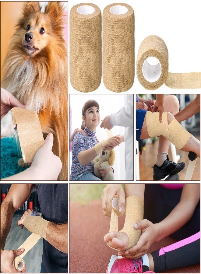 Treela 36 Pcs Self Adherent Bandage 4" X 5 Yard Wrap Breathable Cohesive Bandage Elastic Adhesive Tape for Stretch Athletic Sports Wrist Ankle(Nude) - Image 4