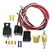 Ducpuve Electric Fan Relay Kit Fan Wiring Kit with Thermostat Radiator Fan Temperature Sensor Switch 185 On 175 Off 40 AMP Waterproof Relay Kit Electric Cooling Fan Thermostat Kit 4 Pin - Image 2
