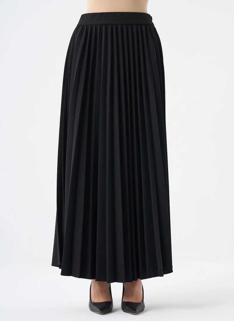 MIZALLE Basic Knitted Pleated Crepe Skirt