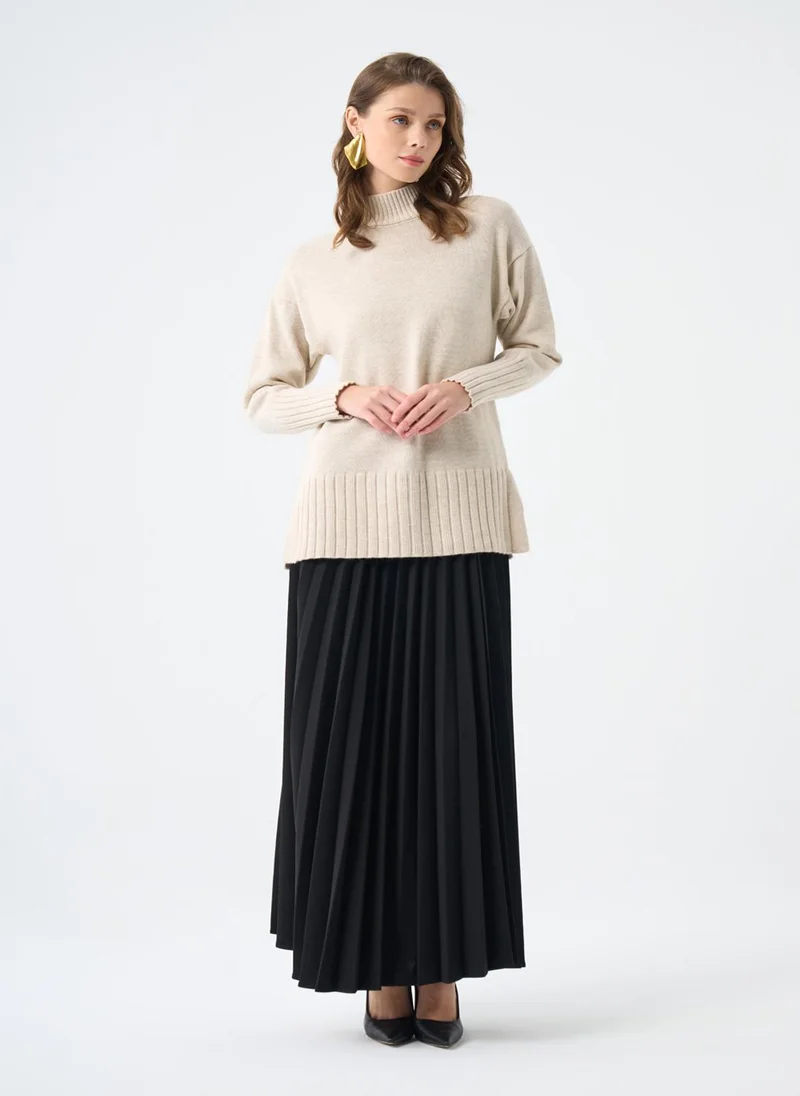 ميزال Basic Knitted Pleated Crepe Skirt