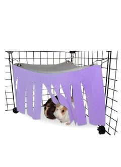 Y&D Small Animal Corner Fleece Hideaway Cute Ferret Hammock and Sleeping Bed for Ferrets Chinchillas Pets, Pet Hideaway, Fringe House (Purple)  - Image 3