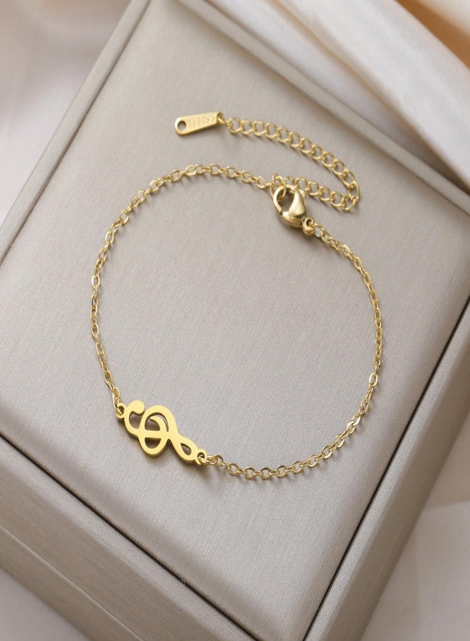 VASSAGO Music Note Bracelet for Women Men Music Note Handmade Adjustable Braided Rope Charm Music Jewelry Gifts for Musician Music Lover Teacher (Gold1) - Image 3