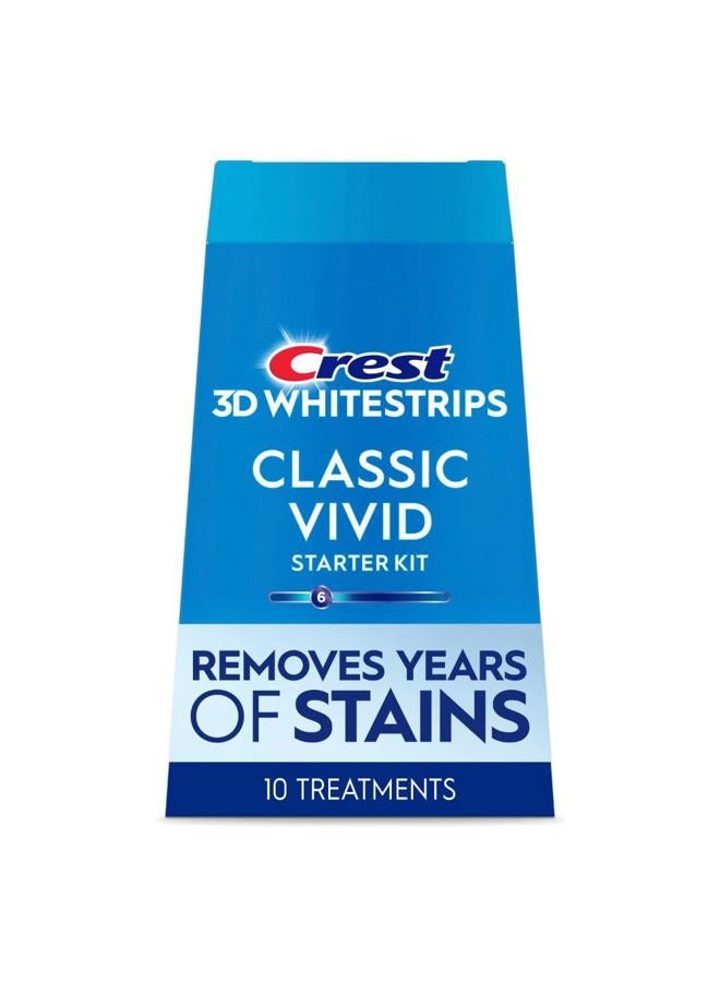 Crest 3D Whitestrips Whitening Starter Kit – Teeth Whitening Kit, 10 Treatments, Each with 1 Upper/1Lower, 20 Strips – Crest 3DWhite Teeth Whitening Strips - Image 1