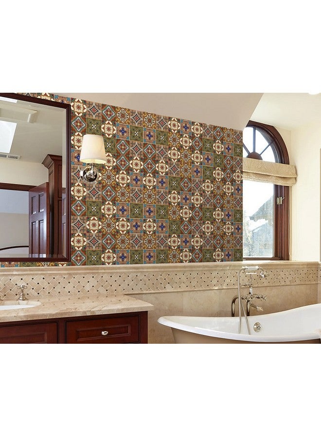 WallDesign Vinyl Spanish Terracota Mosaic Self Adhesive Tile Sticker - 24 X 32 Inch Durable Surface Decoration Film For Kitchen, Cabinet, Table, Furniture, Wall, Bathroom, Door, Refurbishment - Image 2