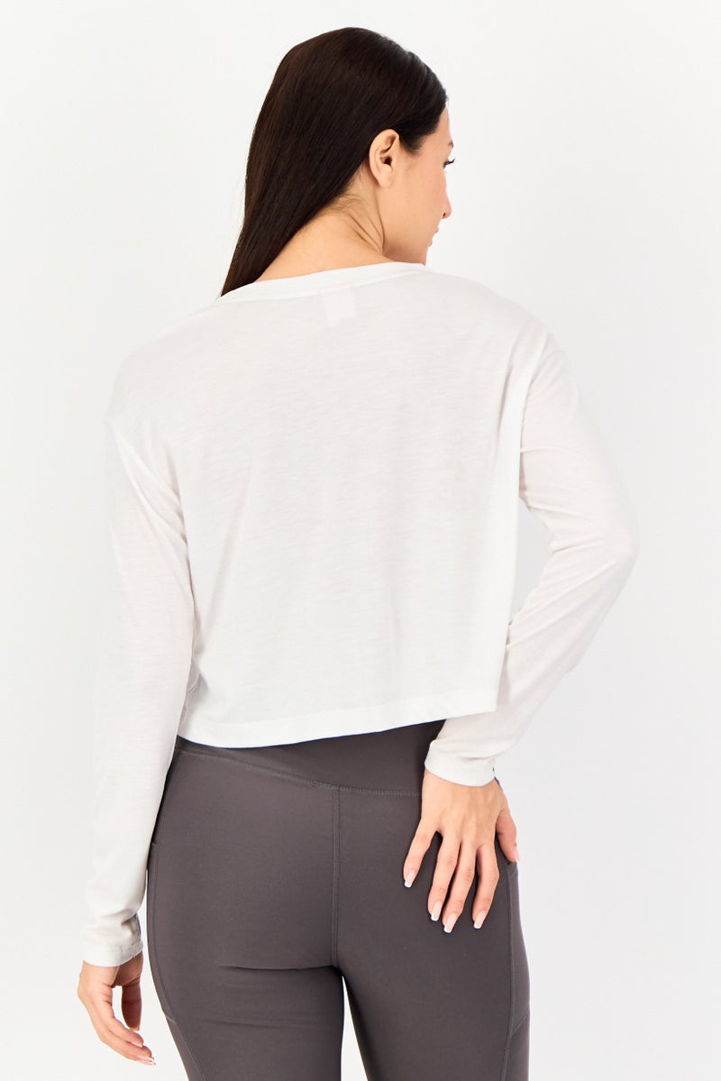 Nike Women Sportswear Fit Long Sleeve Training Top, White - Image 3