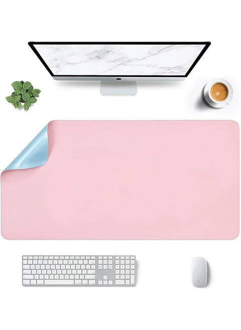Desk Mat Blotter For Laptop Large Extended Mouse Pad For Office Table Mat Office Accessories For Desk Keyboard Computer Gaming Study Anti Slip And Reversible Full Desk Pink Blue