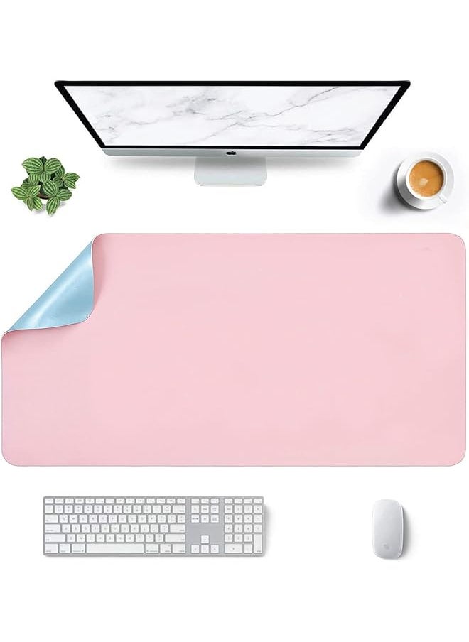 erorex - Desk Mat Blotter For Laptop Large Extended Mouse Pad For Office Table Mat Office Accessories For Desk Keyboard Computer Gaming Study Anti Slip And Reversible Full Desk Pink Blue - Image 1