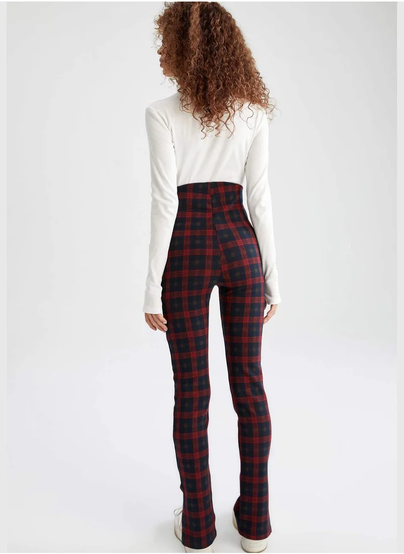 DeFacto Slim Fit Check Patterned Trousers