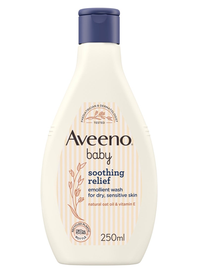 Aveeno Baby Soothing Relief Emollient Wash For Dry Sensitive Skin Natural Oat Oil and Vitamin E 250 ml - Image 1