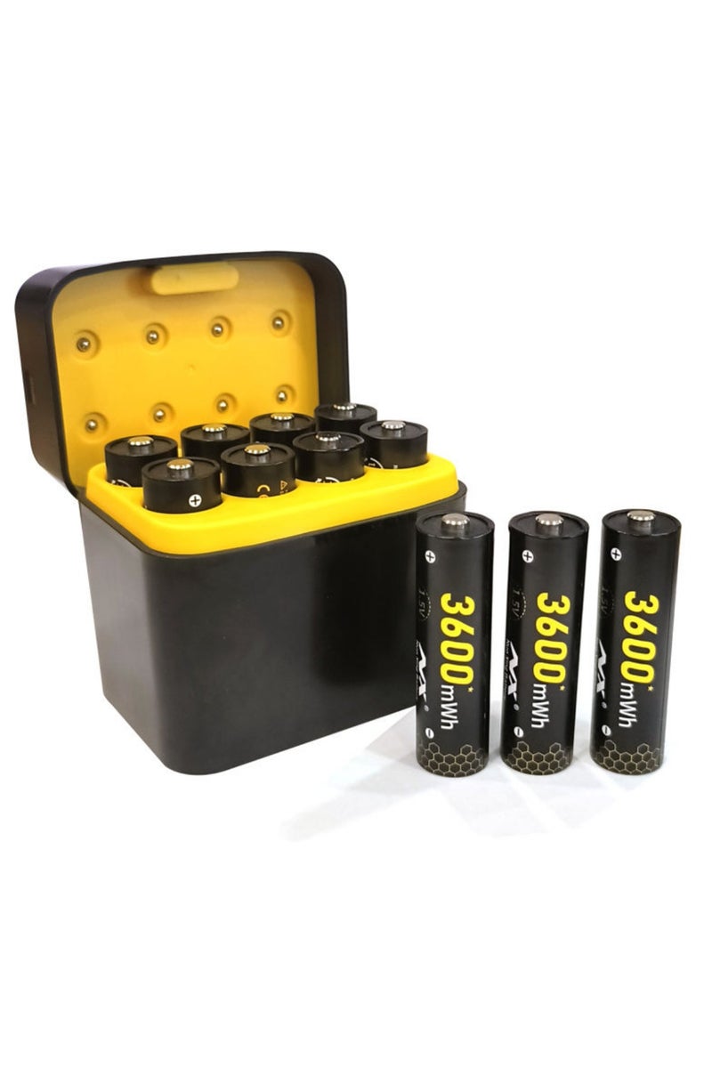 TakTik Rechargeable Batteries with USB-C Charger – 8-Pack AA & AAA Lithium Batteries, Magnetic Organizer Case, Fast Charging, Ideal for Home, Office & Travel - Image 1