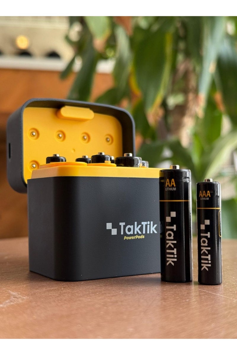 TakTik Rechargeable Batteries with USB-C Charger – 8-Pack AA & AAA Lithium Batteries, Magnetic Organizer Case, Fast Charging, Ideal for Home, Office & Travel - Image 3