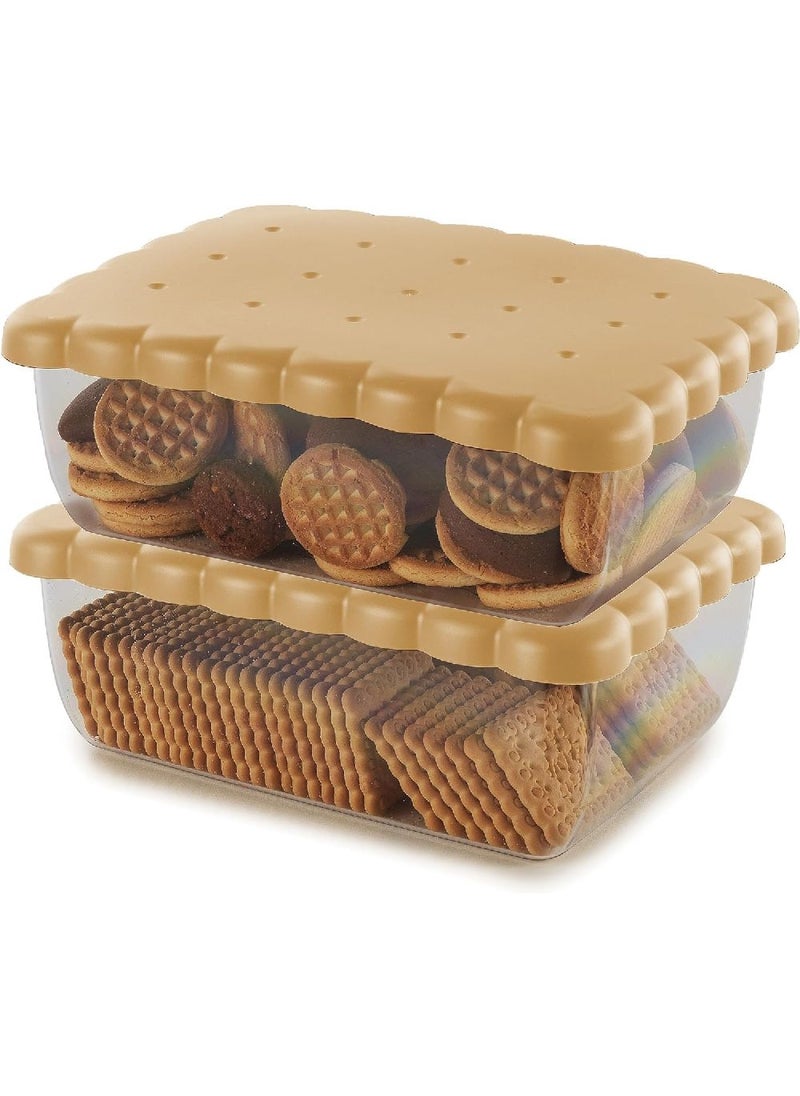 Snips - Snips Rectangular Light Brown Biscuit Saver 2.7 Liter, 0% BPA – Use & Reuse product – 100% Recyclable, 100% Made in Italy, 000974 - Image 1