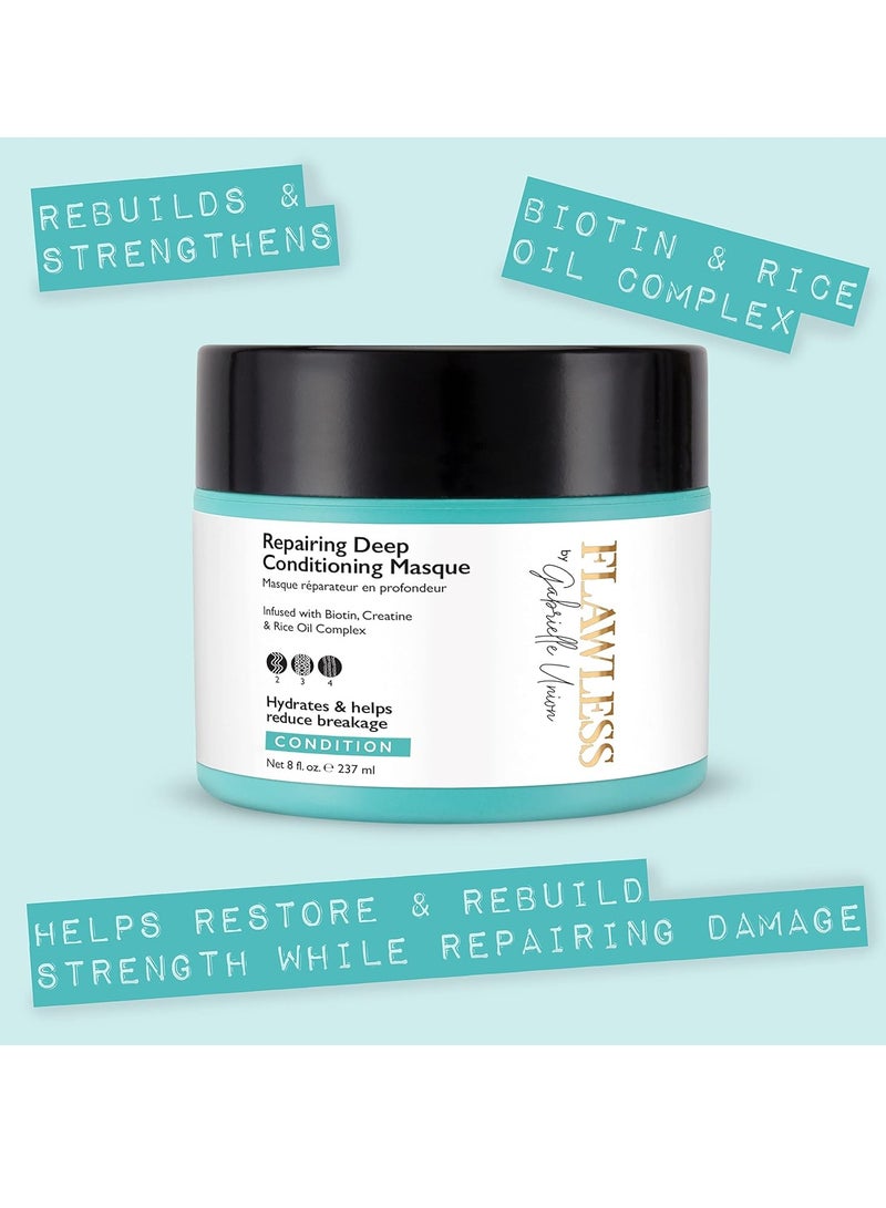 Flawless by Gabrielle Union - Repairing Deep Conditioning Hair Treatment Mask for Natural Curly and Coily Hair, 8 OZ - Image 2