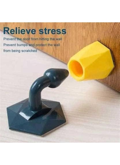 Pamidhar Pamidhar Door Stopper Floor Holder Anti Collision Door Bumper Strip Rubber Doorstop Wedge 3m DoubleSided Tape Hidden Sticker Floor Mounted Door StopperMulticolor Pack of 1  - Image 4