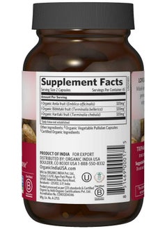 Organic India Triphala Herbal Supplement Digestion & Colon Support Immune System Support Adaptogen Nutrient Dense Vegan Glutenfree Usda Certified Organic Nongmo 90 Capsules  - Image 3