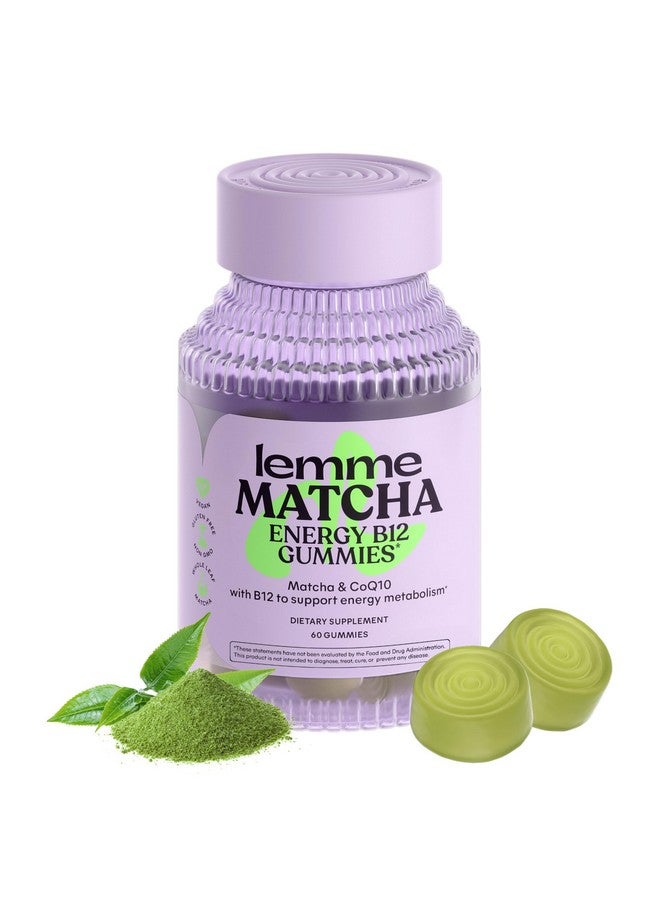 Lemme Matcha Superfood Energy Gummies with Organic Matcha Green Tea, Vitamin B12 and Antioxidant CoQ10 to Support Cellular Energy, Metabolism & Healthy Skin - Gluten Free, Non GMO (60 Count) - Image 1
