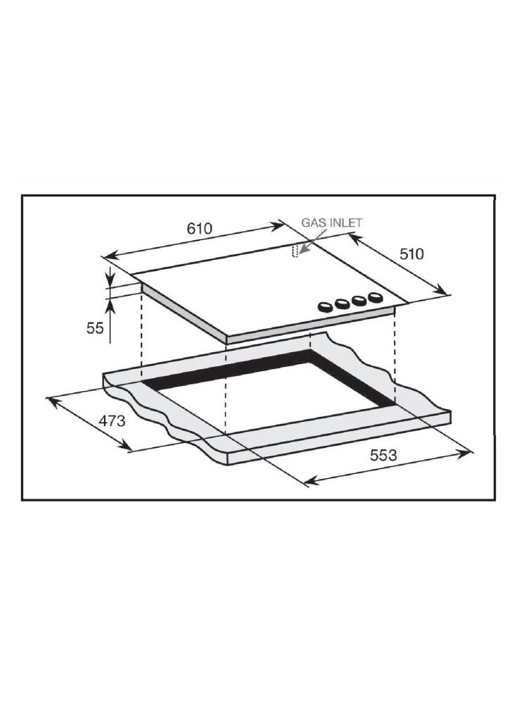 GL General GENERAL GL Built-in Hob 60x52 cm 4 Gas Burners, Heavy Duty Stand, Easy to Clean, Auto Burn, Side Keys, High Quality, Wide Stand  - Image 4