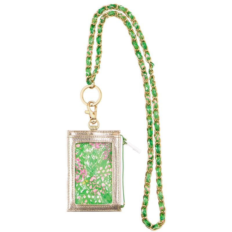 Lilly Pulitzer Lanyard with Zipper and ID Window for Women Cute Badge Holder for TeacherNurse Lime Feeling Good - Image 2