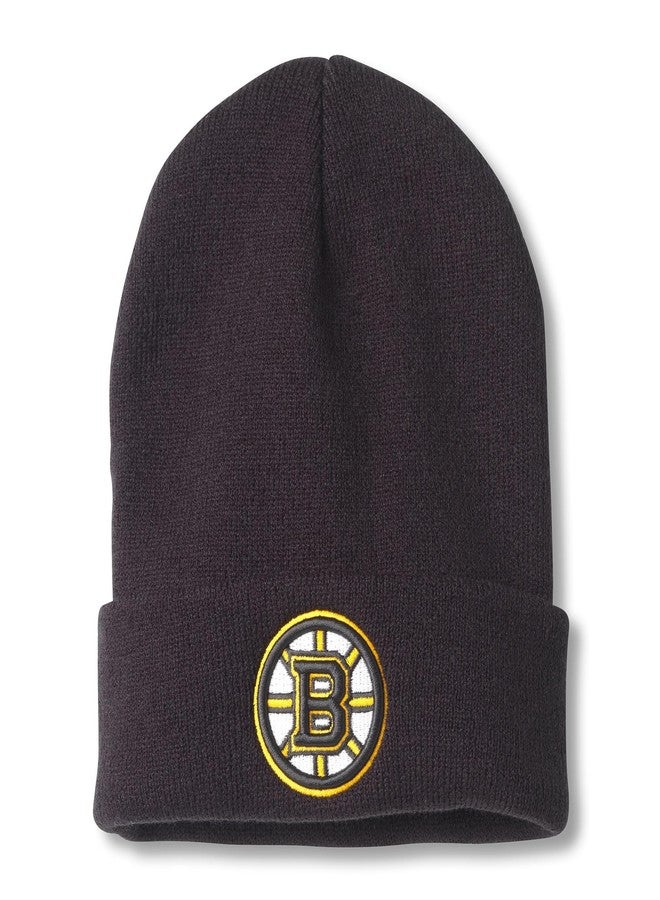 AMERICAN NEEDLE Boston Bruins Officially Licensed NHL National Hockey League Team Terrain Knit Beanie Cap, Black (24010A-BBR-BLK)
