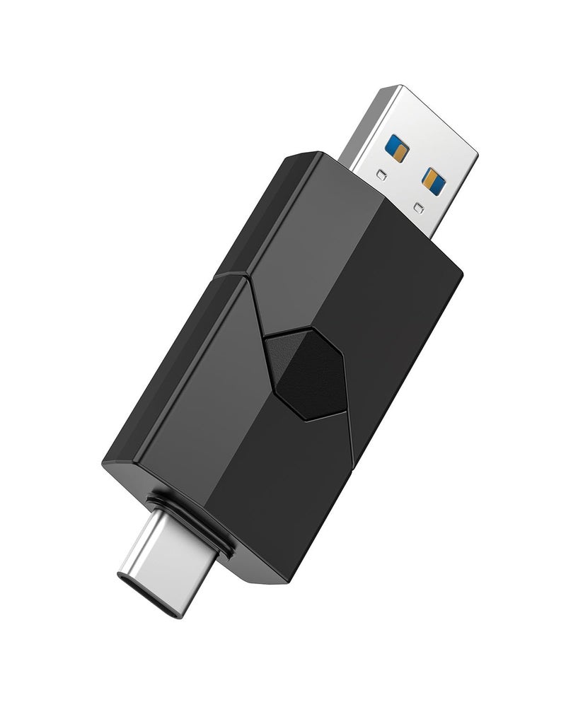 RAOYI 512GB USB C Flash Drive 2 in 1 Type C + USB 3.0 Flash Drive Dual OTG Retractable Type-C Thumb Drive Portable Memory Stick for iPhone 17/16/15 iPad Pro Android Smartphone Tablet PC (Black) - Image 1