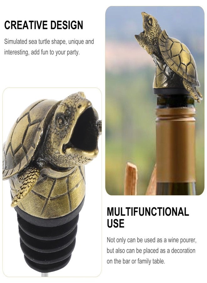 IMIKEYA صنبور صبّ النبيذ على شكل سلحفاة بحرية من إيميكيا - صنبور صبّ نبيذ عتيق على شكل حيوان - غطاء زجاجة نبيذ - إناء نبيذ إبداعي للويسكي - Image 5