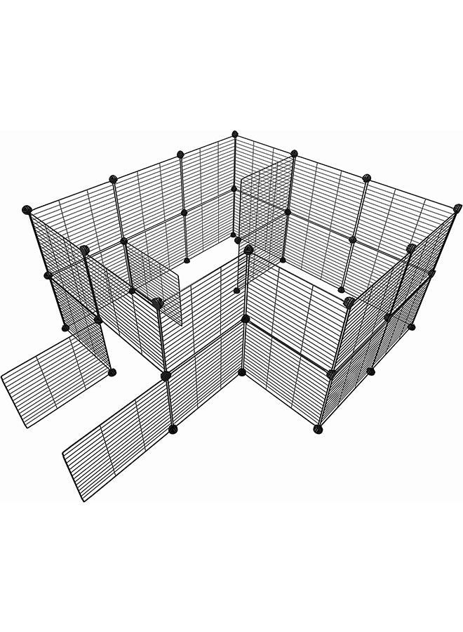 DIY Small Animal Playpen Pet Playpen Cat Cage Indoor DIY Cat Playpen Detachable Metal Wire Kennels Crate Large Exercise Place Indoor Outdoor Portable Metal Wire Yard Fence (28pcs Metal Panels) - Image 1