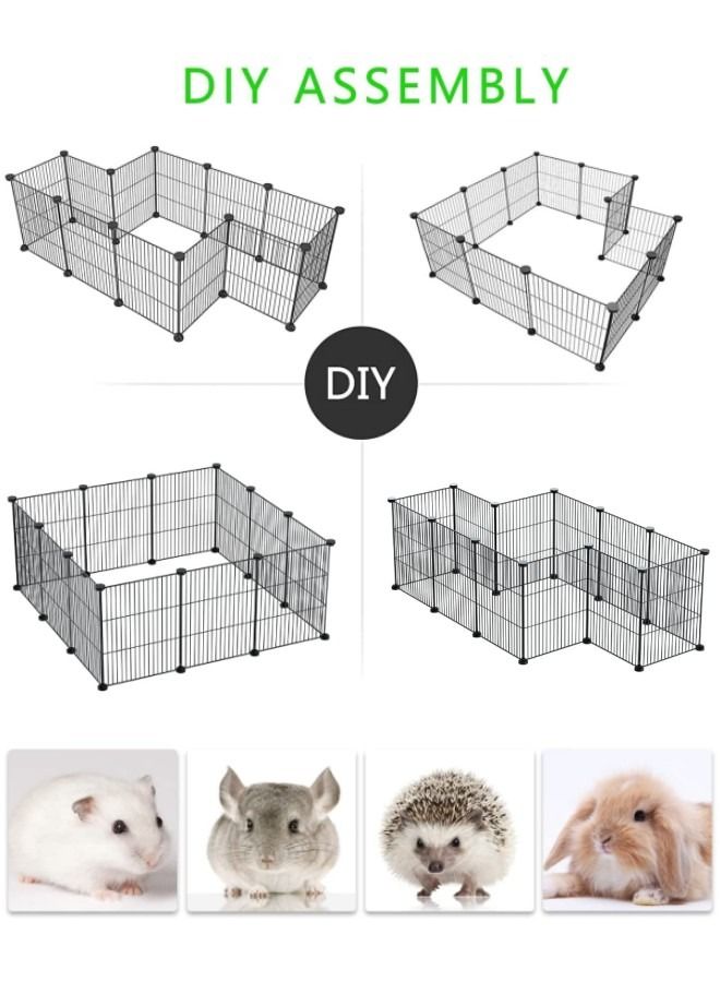 DIY Small Animal Playpen Pet Playpen Cat Cage Indoor DIY Cat Playpen Detachable Metal Wire Kennels Crate Large Exercise Place Indoor Outdoor Portable Metal Wire Yard Fence (28pcs Metal Panels) - Image 2