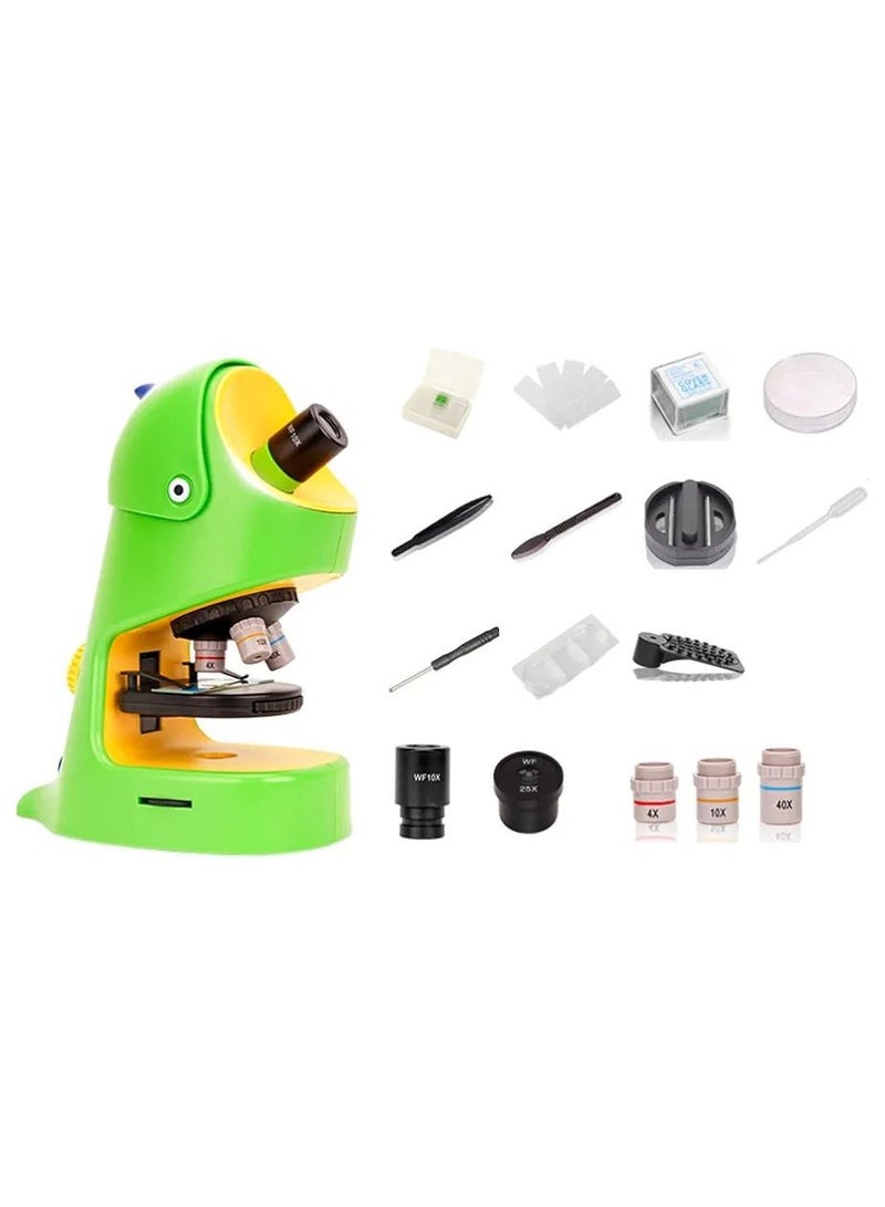 Microscope Set for Kids 40X to 400X Educational Microscope with Slides and Accessories Elementary School Science Toy Dinosaur Theme Little Scientist Brain Game STEM Learning Kit for Children - Image 5