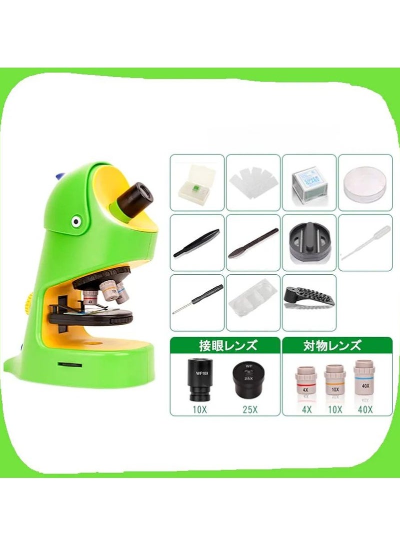 Microscope Set for Kids 40X to 400X Educational Microscope with Slides and Accessories Elementary School Science Toy Dinosaur Theme Little Scientist Brain Game STEM Learning Kit for Children - Image 3