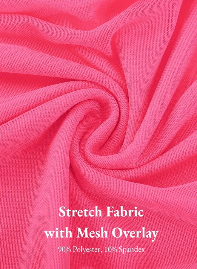 EXARUS Girls Formal Long Sleeve/Spaghetti Strap Dress Teen Party Dance Tween Bodycon Ruched Prom Fitted Cute Dresses, Long Sleeve Bright Pink, 10 Years - Image 4