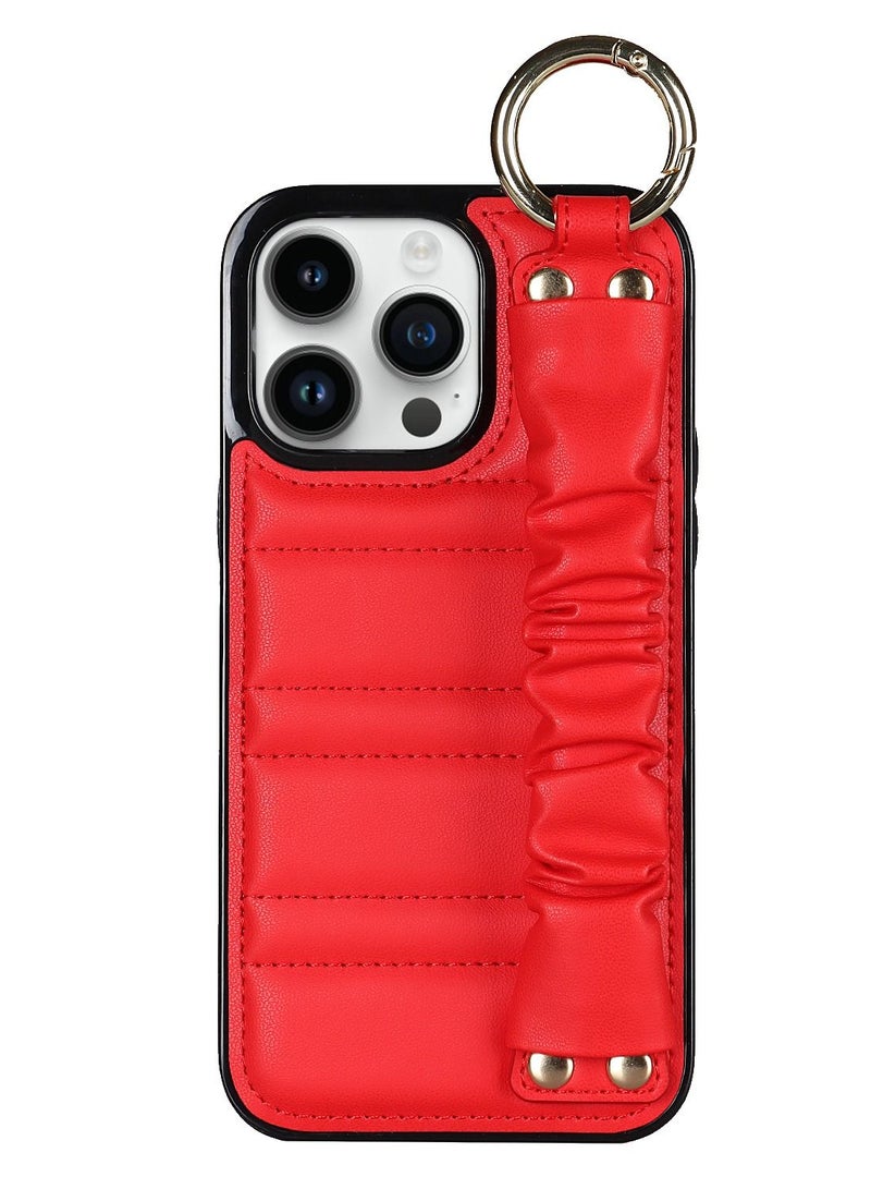 Suteni Elastic Wrist Band Back Cover Leather Card Slots Phone Case for iPhone - Image 1