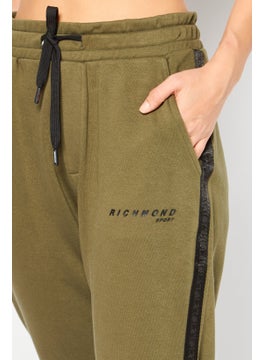 JOHN RICHMOND Women Sportswear Fit Brand Logo  Training Sweatpants, Green  - Image 3