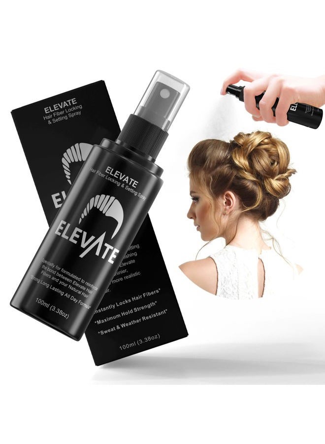Elevate بخاخ تثبيت وتثبيت ألياف الشعر | تركيبة جديدة متقدمة تدوم طويلاً | إمداد لمدة 2-6 أشهر | تركيبة قوية مقاومة للرياح والعرق والطقس للرجال والنساء - Image 2