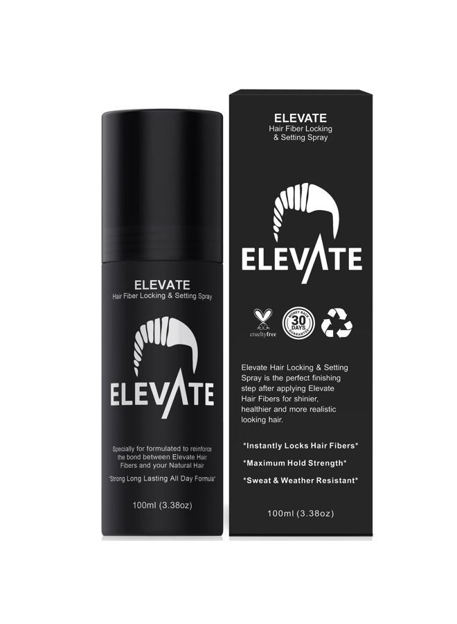 Elevate بخاخ تثبيت وتثبيت ألياف الشعر | تركيبة جديدة متقدمة تدوم طويلاً | إمداد لمدة 2-6 أشهر | تركيبة قوية مقاومة للرياح والعرق والطقس للرجال والنساء - Image 1