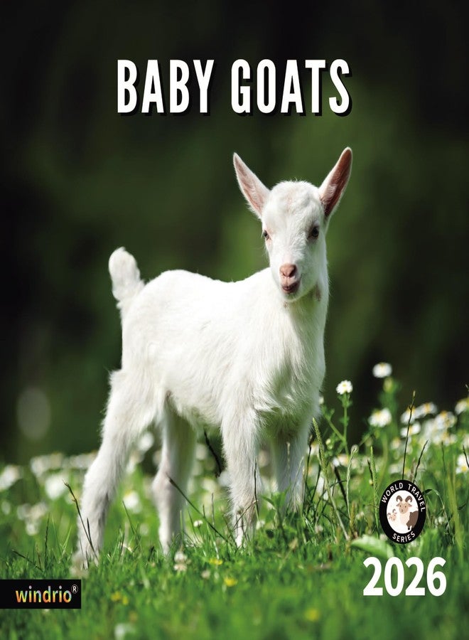 windrio 2026 Wall Calendar,Calendar 2026, November 2025 - December 2026, Wall Calendar Baby Goats, 12" x 24" Opened,Full Page Months Thick & Sturdy Paper for Calendar Organizing & Planning - Image 1
