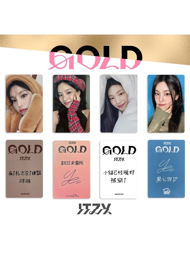 NIBEMINENT 4 قطع كيبوب ITZY - بطاقات ليمو ذهبية من YEJI لهدايا مجموعة المعجبين - Image 1