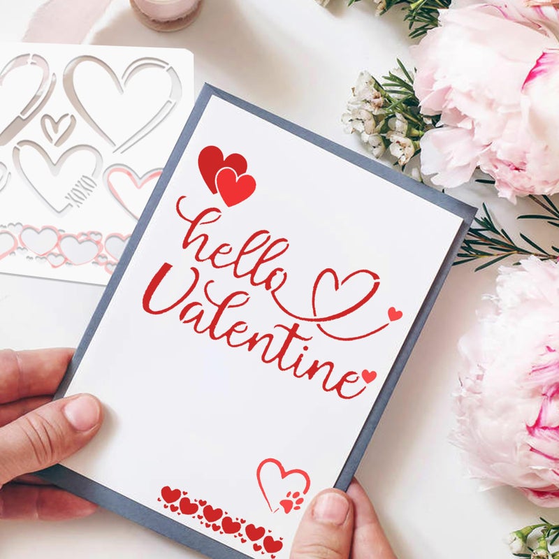 HADDIY Heart Stencils for Painting,11 Pcs Plastic Heart Templates for Drawing on Wood and Crafts,Spraying on Wall - Image 3