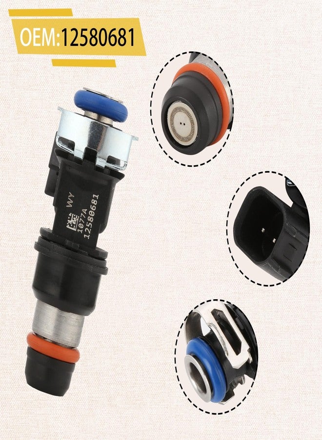 Pjvmvo 12580681 GM19421333 Fuel Injectors,Compatible w/Chevy 4.8L 5.3L Tahoe Silverado 1500 Express 2500 2007 2008 2009,Compatible w/GMC 4.8L 5.3L 6.0L Yukon Xl Sierra 1500,|2 Holes| |Set of 8| - Image 4