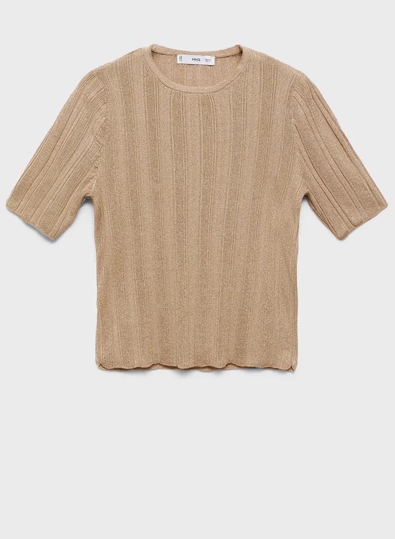 MANGO Lurex Knitted Top