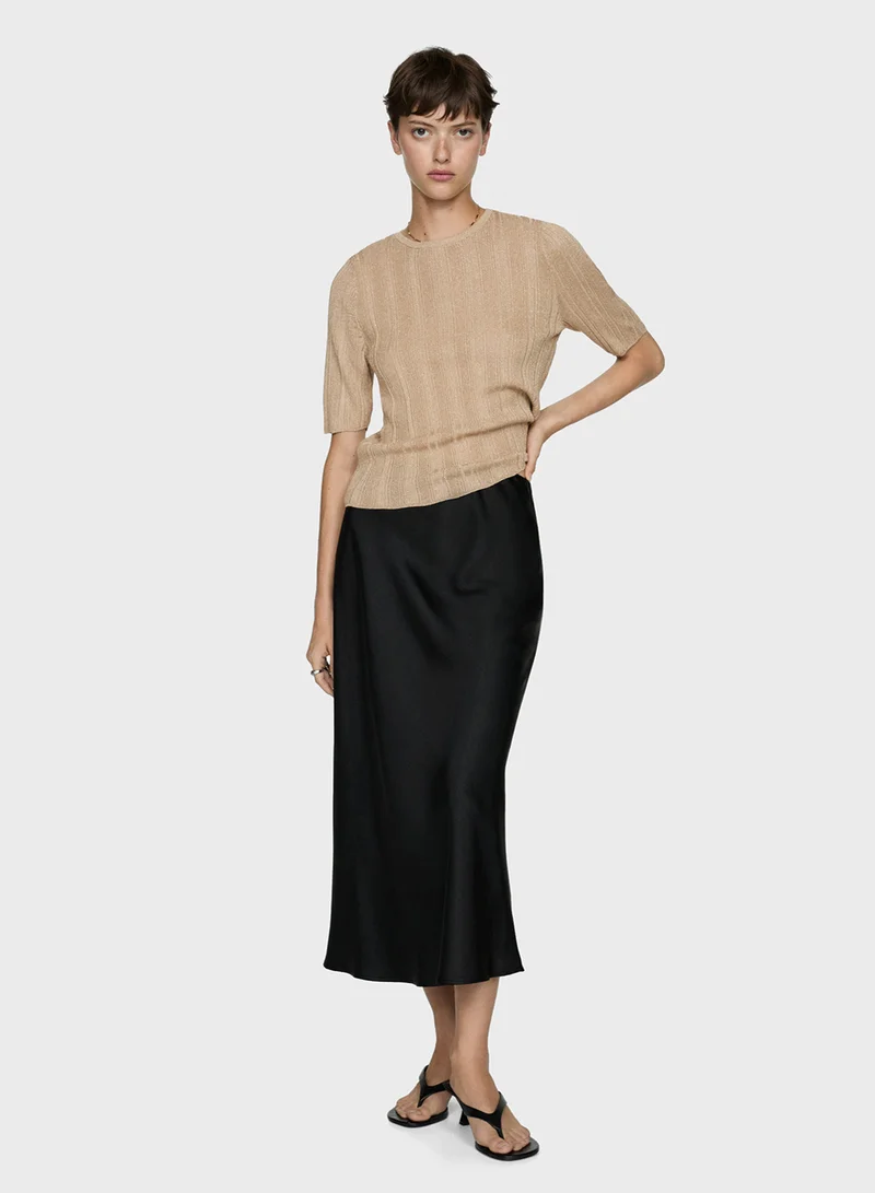MANGO Lurex Knitted Top
