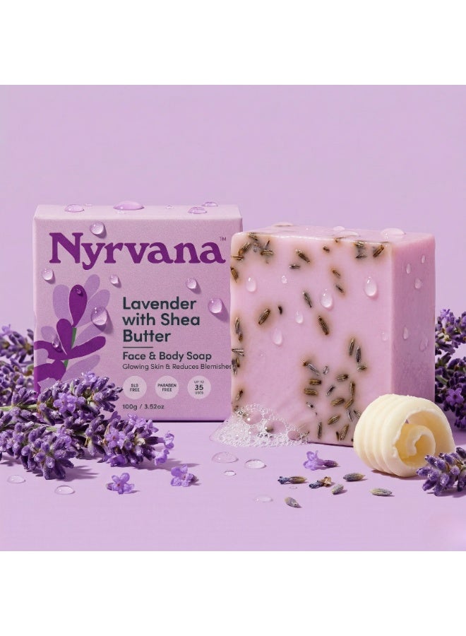 Nyrvana Lavender with Shea Butter Soap 100g (3.52 oz) | Calming & Antibacterial | Deep Moisturising | Natural Soap for Sensitive & Eczema-Prone Skin - Image 3
