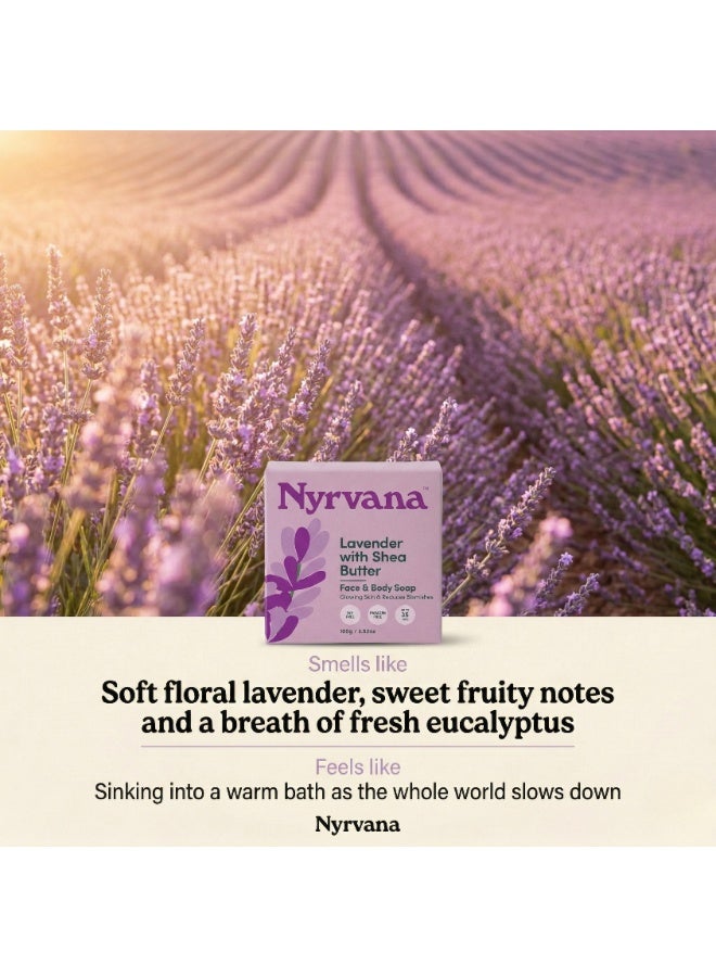Nyrvana Lavender with Shea Butter Soap 100g (3.52 oz) | Calming & Antibacterial | Deep Moisturising | Natural Soap for Sensitive & Eczema-Prone Skin - Image 2