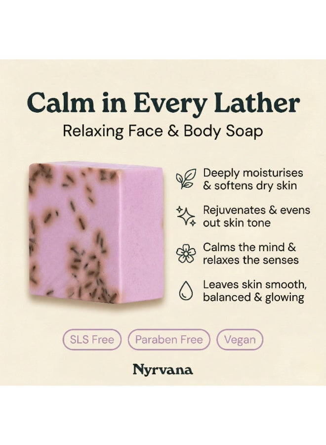 Nyrvana Lavender with Shea Butter Soap 100g (3.52 oz) | Calming & Antibacterial | Deep Moisturising | Natural Soap for Sensitive & Eczema-Prone Skin - Image 4