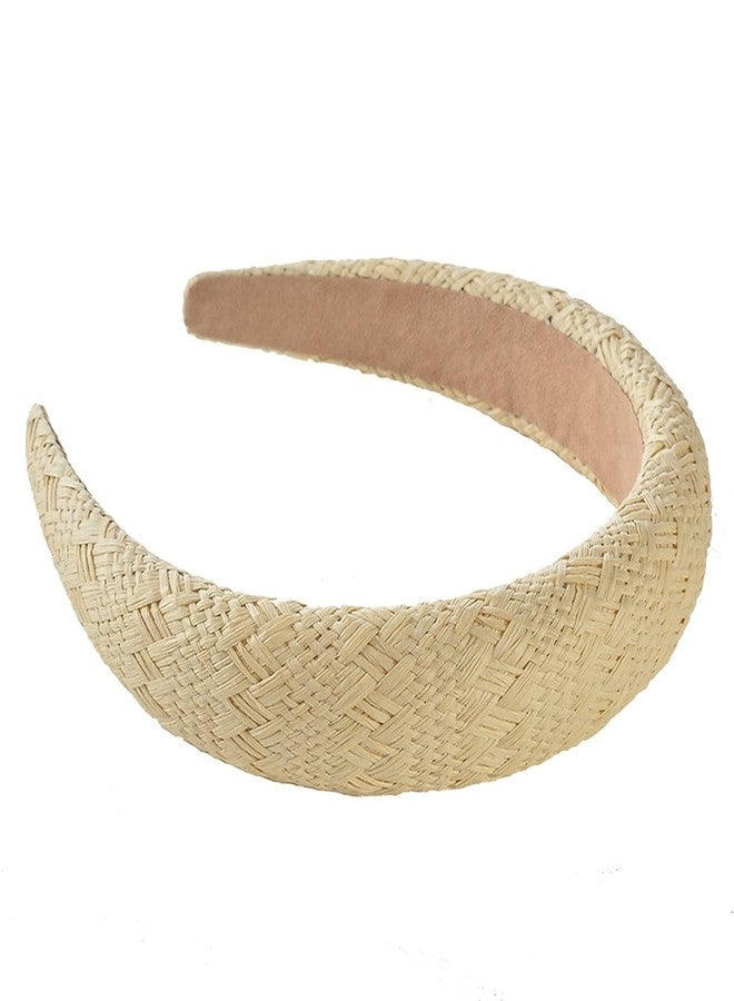 STORE 2508 Store2508 Pack of 2 Women’s Woven Straw Headband Set | Padded Wide Rattan Hairbands for Girls & Women | Handmade Braided Summer Beach Headband | Comfortable Non-Slip Boho Hair Accessory - Image 5