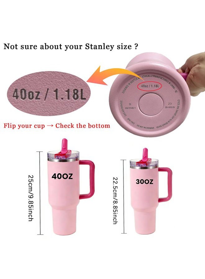 ANTAND 2 Pack Detachable Flip Straw Lid Replacement for 40 oz Stanley Quencher H2.0 & ProTour, Leakproof Spill Proof Lids Straw Cover for Stanley Cup Accessories 40oz, Easy to Clean (Black, Black) - Image 2