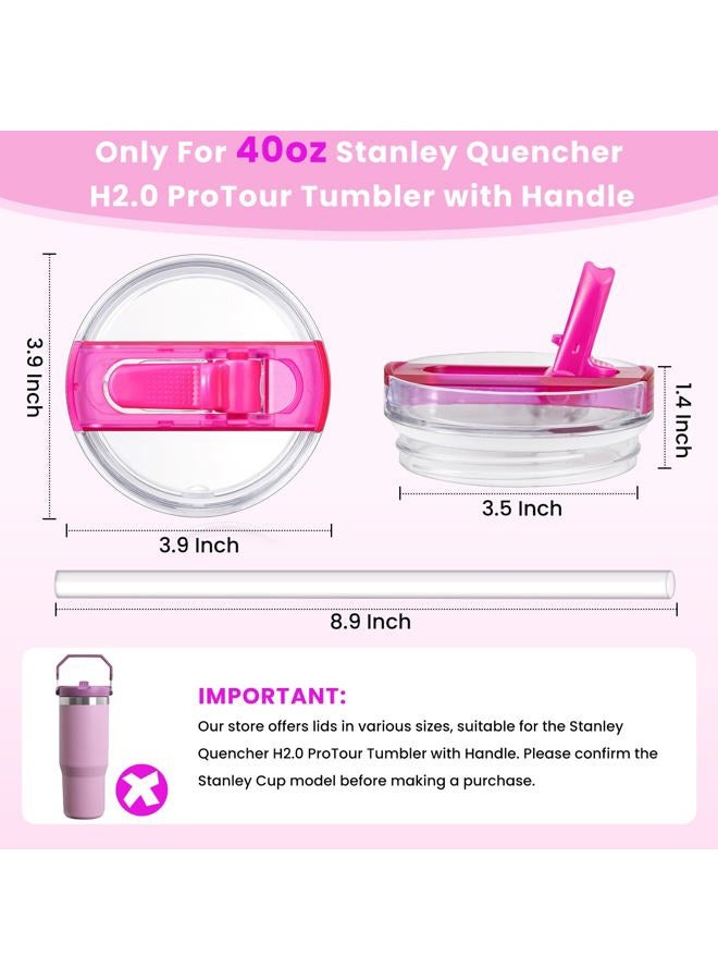 ANTAND 2 Pack Detachable Flip Straw Lid Replacement for 40 oz Stanley Quencher H2.0 & ProTour, Leakproof Spill Proof Lids Straw Cover for Stanley Cup Accessories 40oz, Easy to Clean (Black, Black) - Image 3