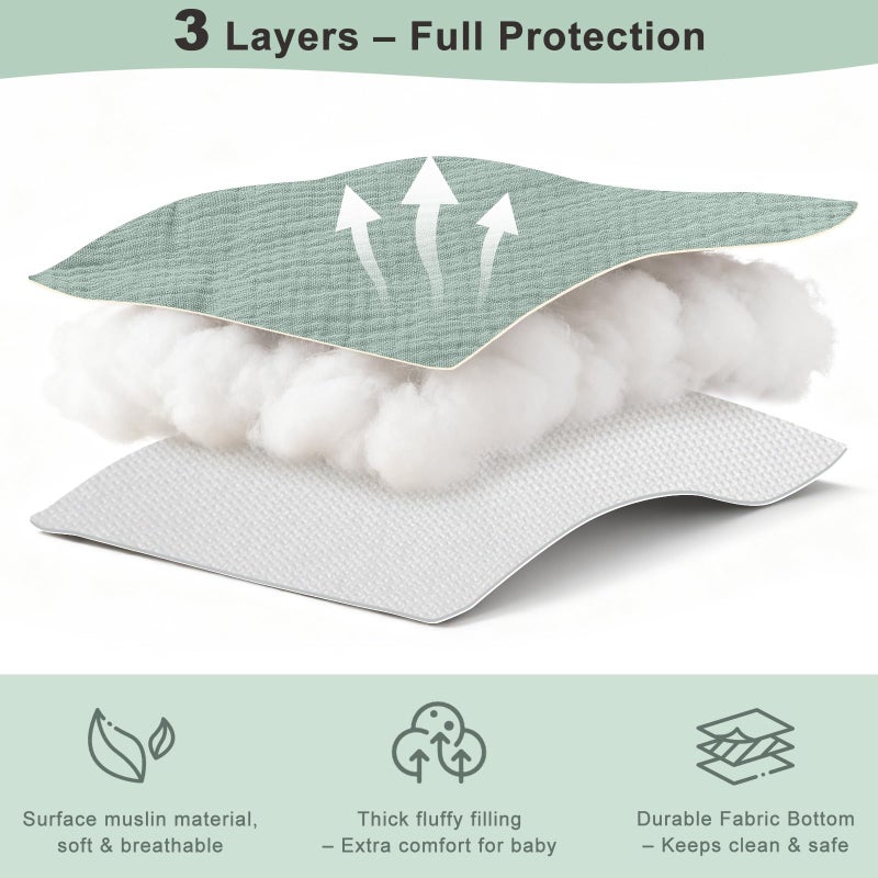BeBeJoJo Muslin Shopping Cart Cover for Baby Soft & Breathable High Chair Covers for Restaurant Seat Grocery Cart Cover with Storage Pocket Machine Washable for Infant Toddler Boy Girl, Sage Green - Image 4
