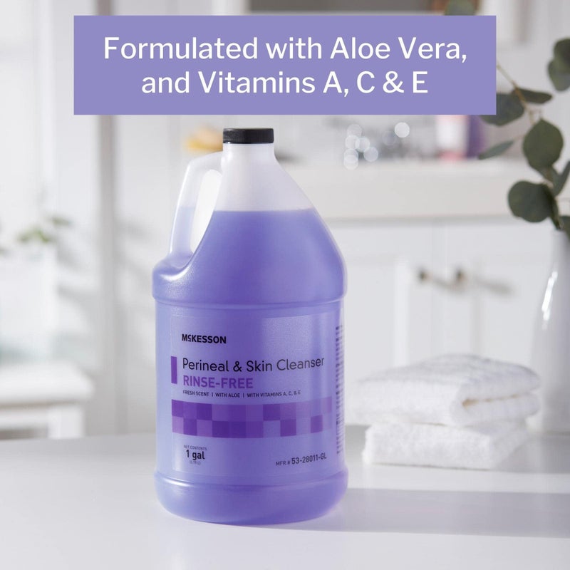 McKesson Perineal Skin Cleanser with Aloe, 1 Gallon [Pack of 1] Rinse-Free Body Wash for Incontinence or Ostomy Care, Fresh Scent - Image 5